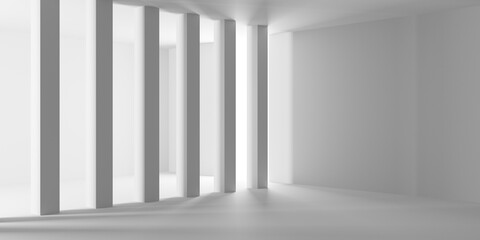 Naklejka premium Empty Room. Abstract Futuristic Interior