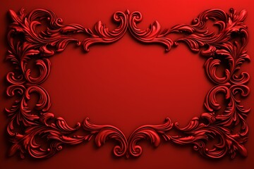 Red color card design with frames borders for greeting card, invitation card, or banners