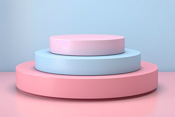 Realistic 3d pedestal podium_in pastel colors Generative AI