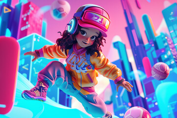 game character background 3d stylish wallpaper illustration