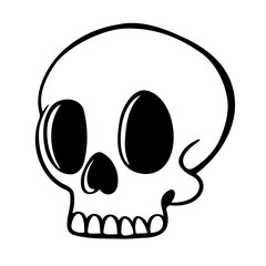 cute skull cartoon illustration 