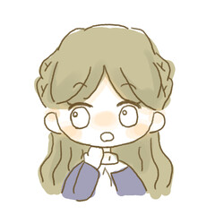 驚いた表情を浮かべる女の子