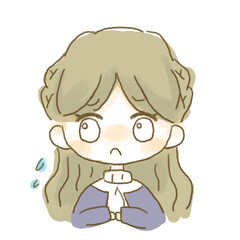 困った表情を浮かべる女の子