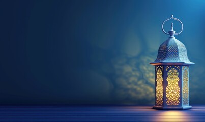 An Elegant Islamic Ramadan Lantern Illuminating the Dark. Ramadhan Month