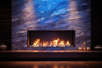 Cozy fireplace in hi-tech style