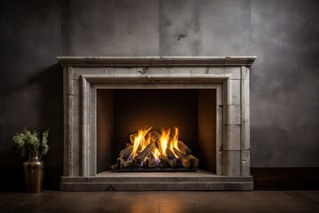 Cozy fireplace in a minimalist style