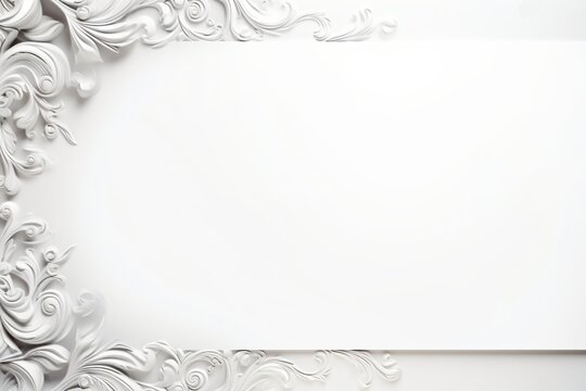 White colored greeting card design with borders and copy space in middle
