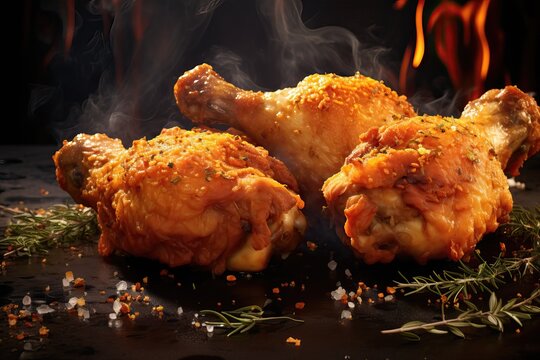 Appetizing deep fried chicken legs