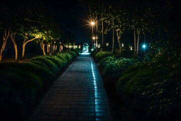 Obraz premium night city street