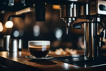 Plexiglas foto achterwand coffee maker in cafe © azka