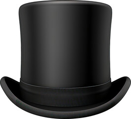 Black top hat isolated on transparent background. PNG