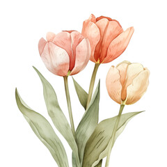 tulips isolated on white