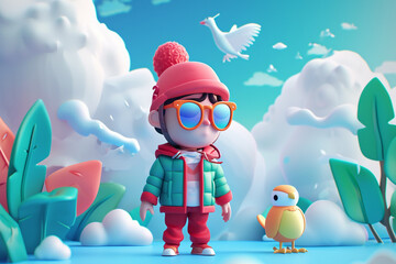 game character background 3d stylish wallpaper illustration