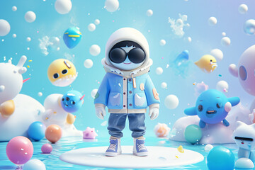 game character background 3d stylish wallpaper illustration