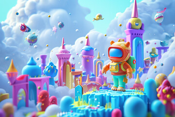 game character background 3d stylish wallpaper illustration