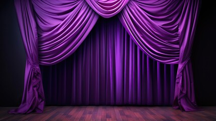 Beautiful purple stage curtains