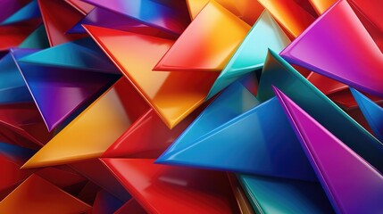 3d triangle background with vivid colors