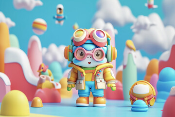 Fototapeta premium game character background 3d stylish wallpaper illustration