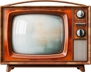 Old tv isolated on transparent background. PNG