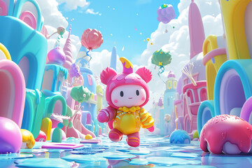 game character background 3d stylish wallpaper illustration