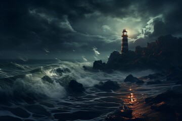 A lighthouse near the ocean
