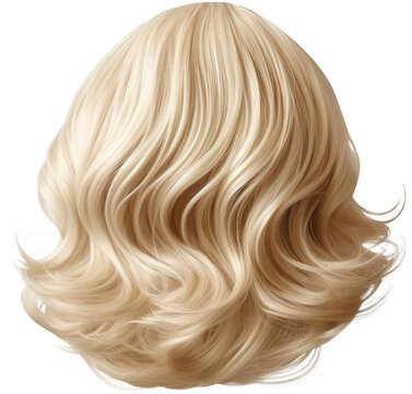 recommend clip art: Female wig isolated on transparent background. PNG