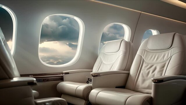 The clear, crisp views from the luxurious interior of the private jet offer a front row seat to the aweinspiring sight of a tropical thunderstorm looming on the horizon.