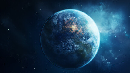 Obraz na płótnie Canvas blue planet in space