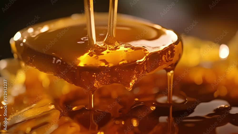 Poster thick and glossy syrup languidly oozing forward in a mesmerizing slow motion trance.