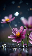 pink water lily flower vertical image for your blogs , designs, wall arts and mobile wallpapers and background