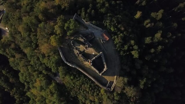 A high angle shot of the Hohengeroldseck castle ruins
