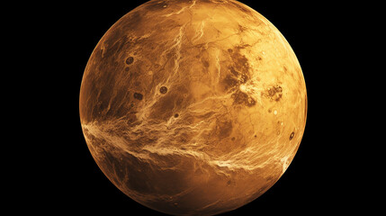 Obraz na płótnie Canvas full disk of venus globe planet from space isolated on black background