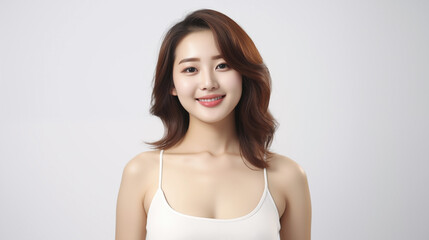 Elegant Portrait: Radiant Korean Woman with a Warm Smile
