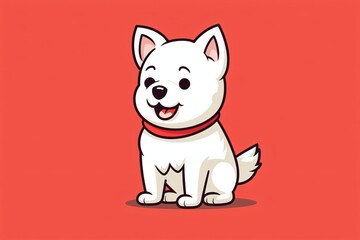 Obraz premium Cartoon character illustration design or emoticon design of a dog
