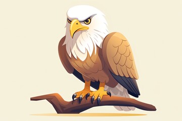 A cute cartoon illustration of an eagle or vulture