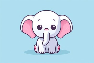 A cute cartoon character of an elephant graphic