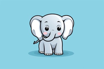 A cute cartoon character of an elephant graphic