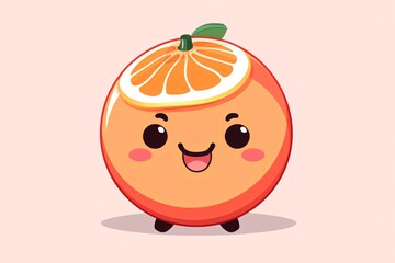 Obraz premium Mascot, emoticon, or cartoon character illustration design for orange fruit, isolated