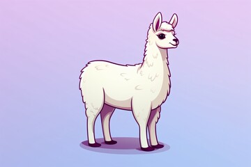 A cute llama animal cartoon illustration 