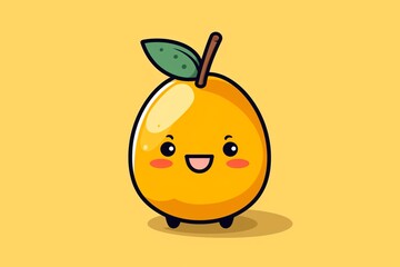Obraz premium A cute graphic illustration of mango cartoon character
