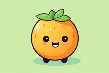 Orange fruit cartoon character illustration