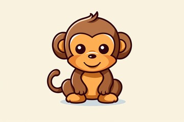 Naklejka premium A cute monkey cartoon illustration