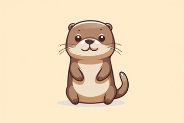 Cartoon illustration of a brown color animal