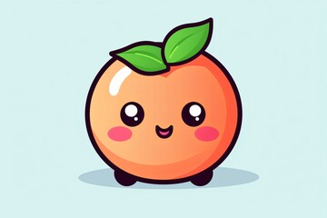 Obraz premium A cute cartoon character of the peach fruit