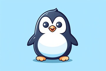 Naklejka premium A cute penguin cartoon character illustration