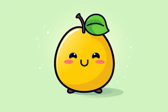 A cute illustration of a mango cartoon character