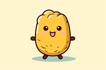Obraz premium A cute cartoon illustration of a potato