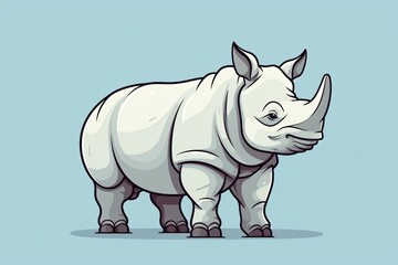 Obraz premium A graphic illustration of a rhinoceros