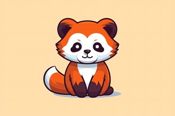 A cute cartoon illustration of a red fox