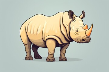 Obraz premium A graphic illustration of a rhinoceros